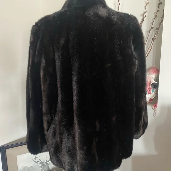 Vintage Career Originals chocolate brown faux fur, size 16 - Picture 3 of 13